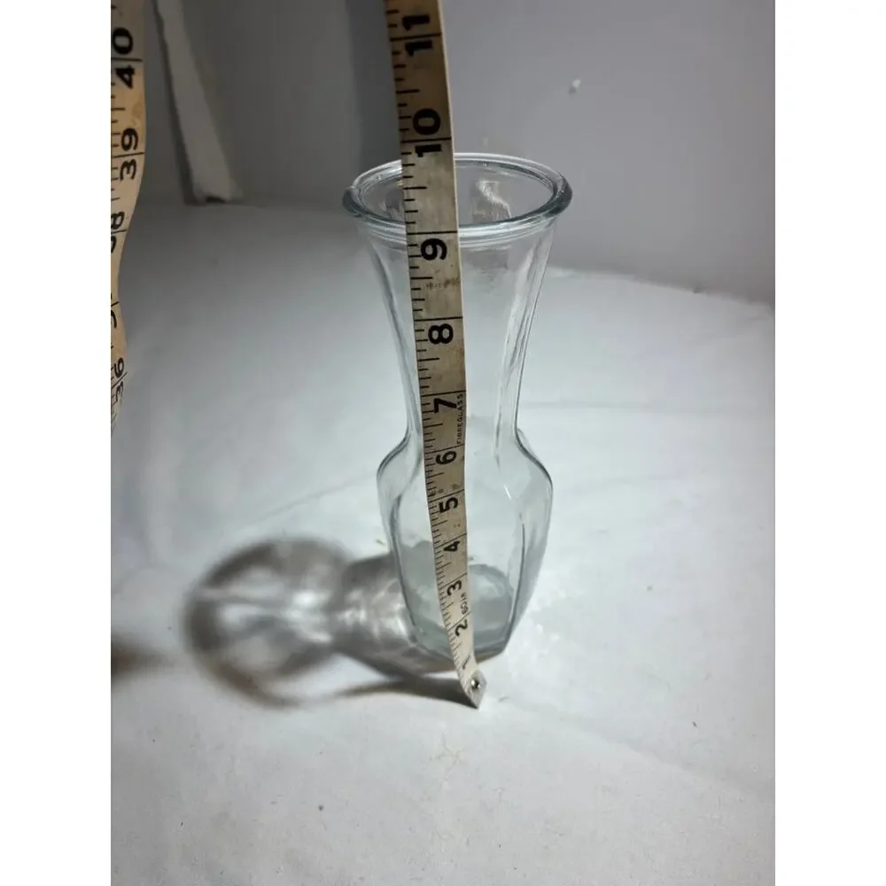 Vintage Clear Glass Vase with Flared Rim
